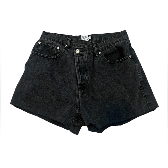 Princess Polly Black Xena Crossover Denim shorts - Size 10 - Picture 2 of 8